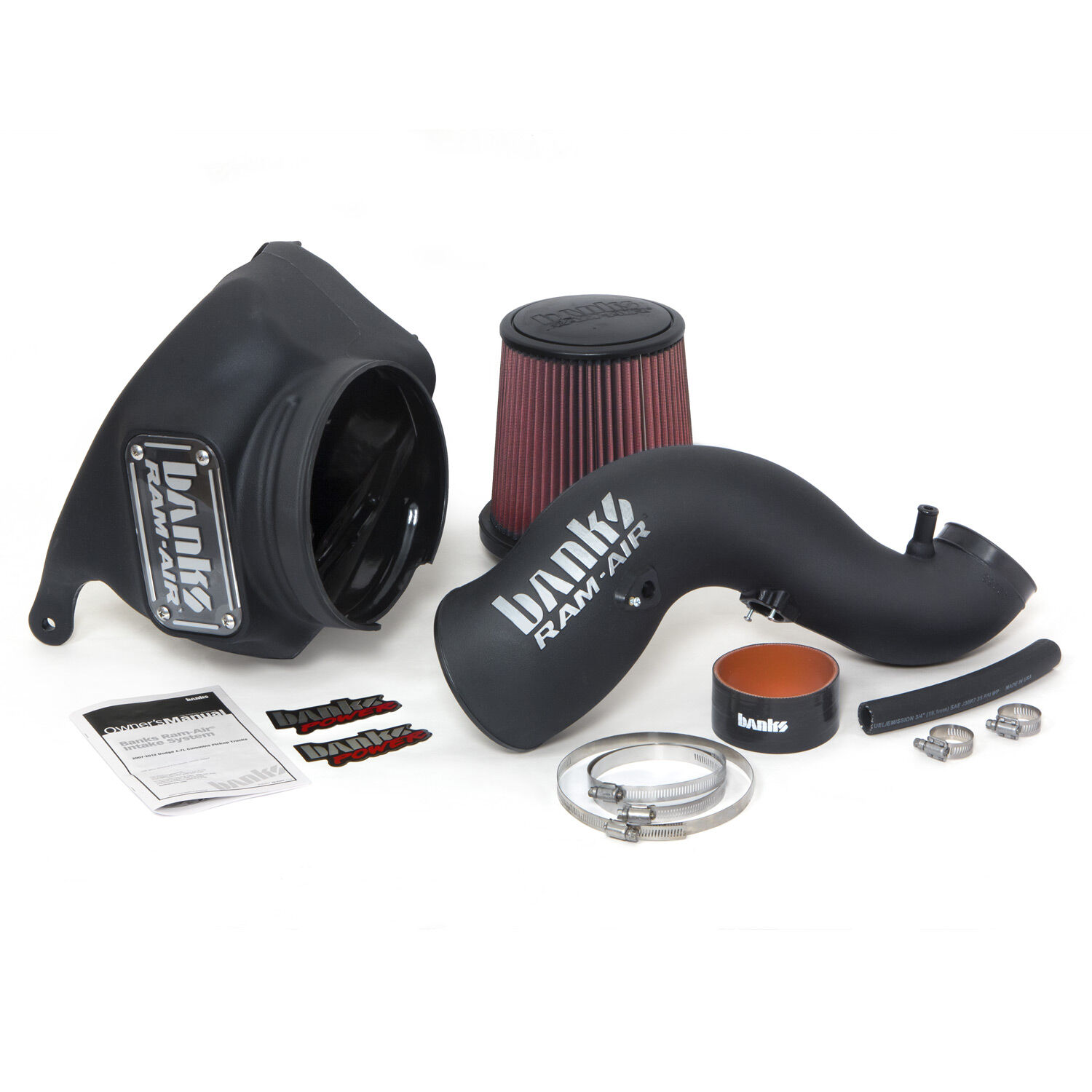 Ram-Air Cold-Air Intake System Oiled Filter 13+ RAM 6.7L Cummins Diesel Banks Power - 42255