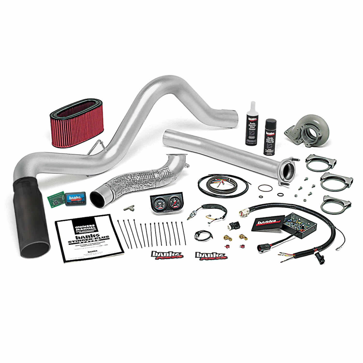 Stinger Plus Bundle Power System W/Single Exit Exhaust Black Tip 95.5-97 Ford 7.3L Automatic Transmission Banks Power - 48559-B