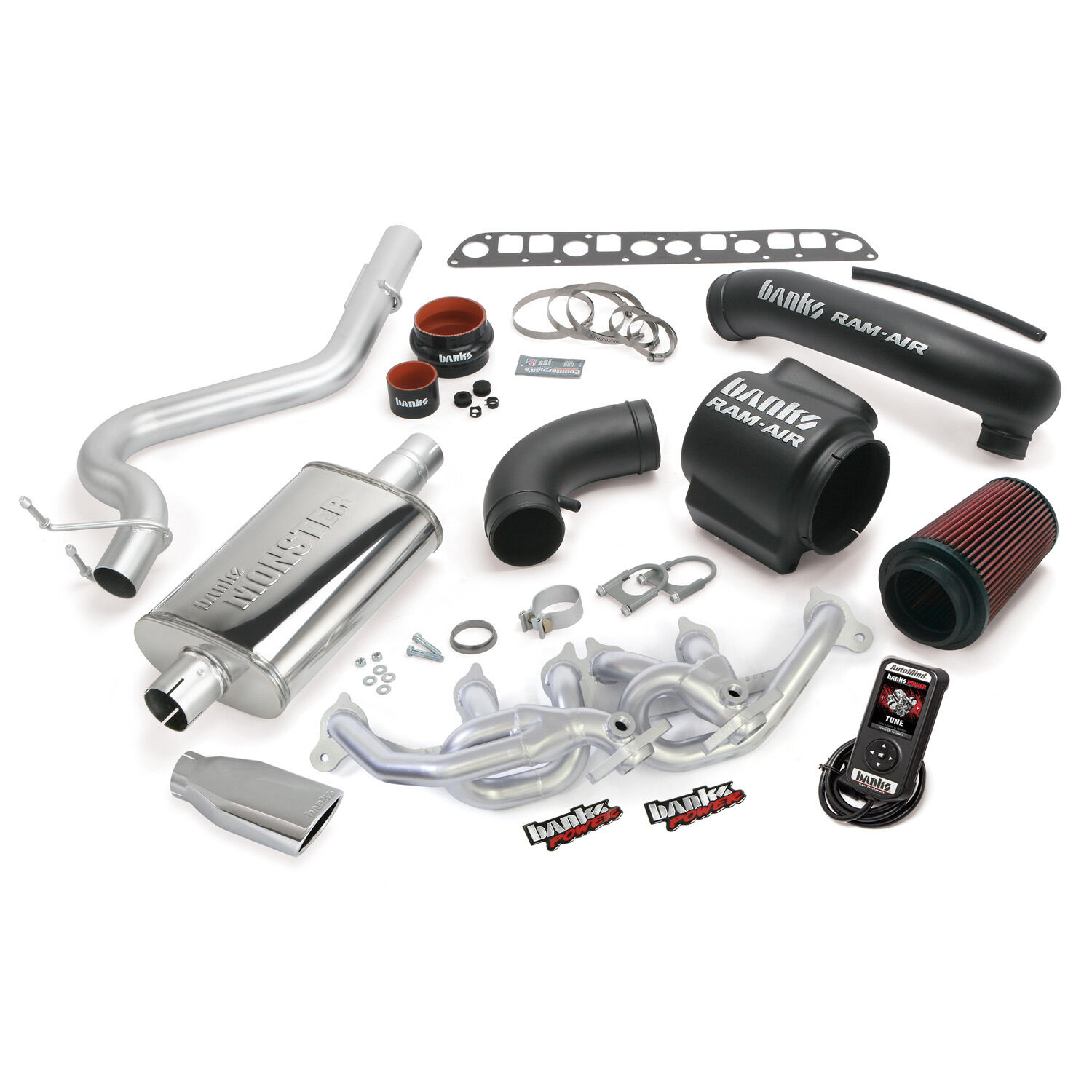 PowerPack Bundle Complete Power System W/AutoMind Programmer Chrome Tip 04-06 Jeep 4.0L Wrangler TJ Banks Power - 51335