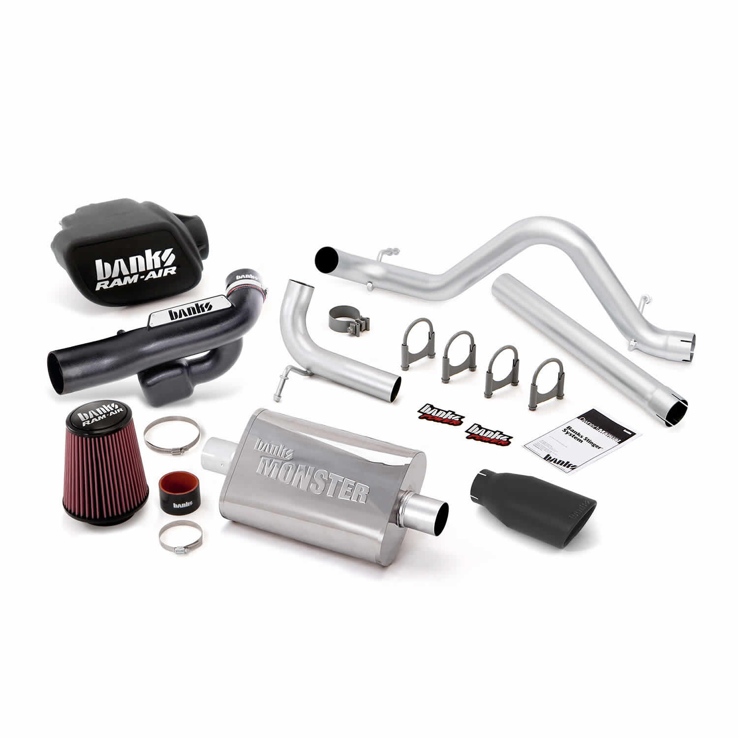 Stinger Bundle Power System No AutoMind W/Single Exit Exhaust Black Tip 12-16 Jeep 3.6L Wrangler All 4 Door Banks Power - 51345-B