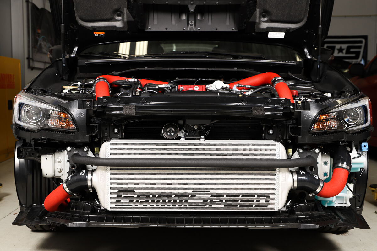 2015-2021 Subaru WRX Front Mount Intercooler Bumper Bar Black Coated by GrimmSpeed