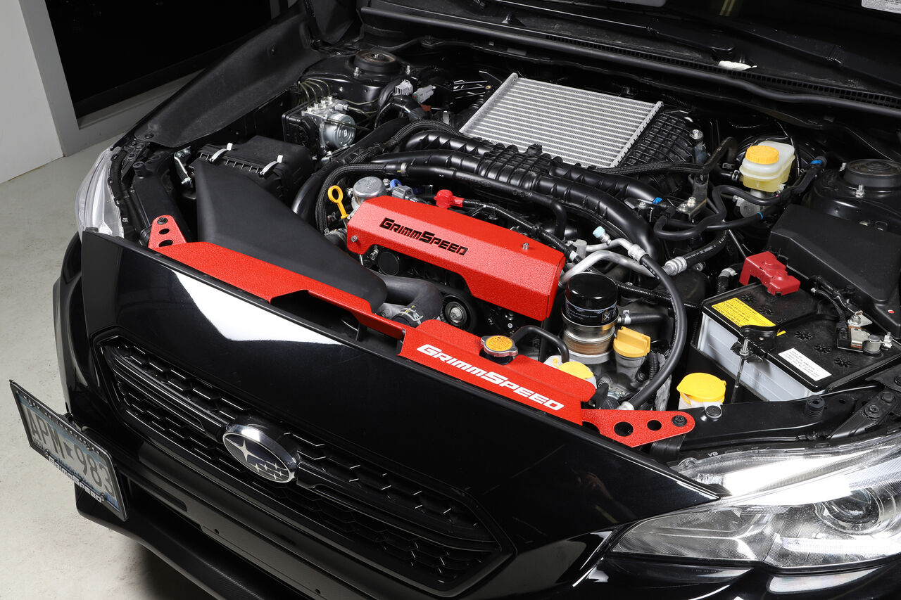 2015-2021 Subaru WRX Radiator Shroud Red by GrimmSpeed - 096042