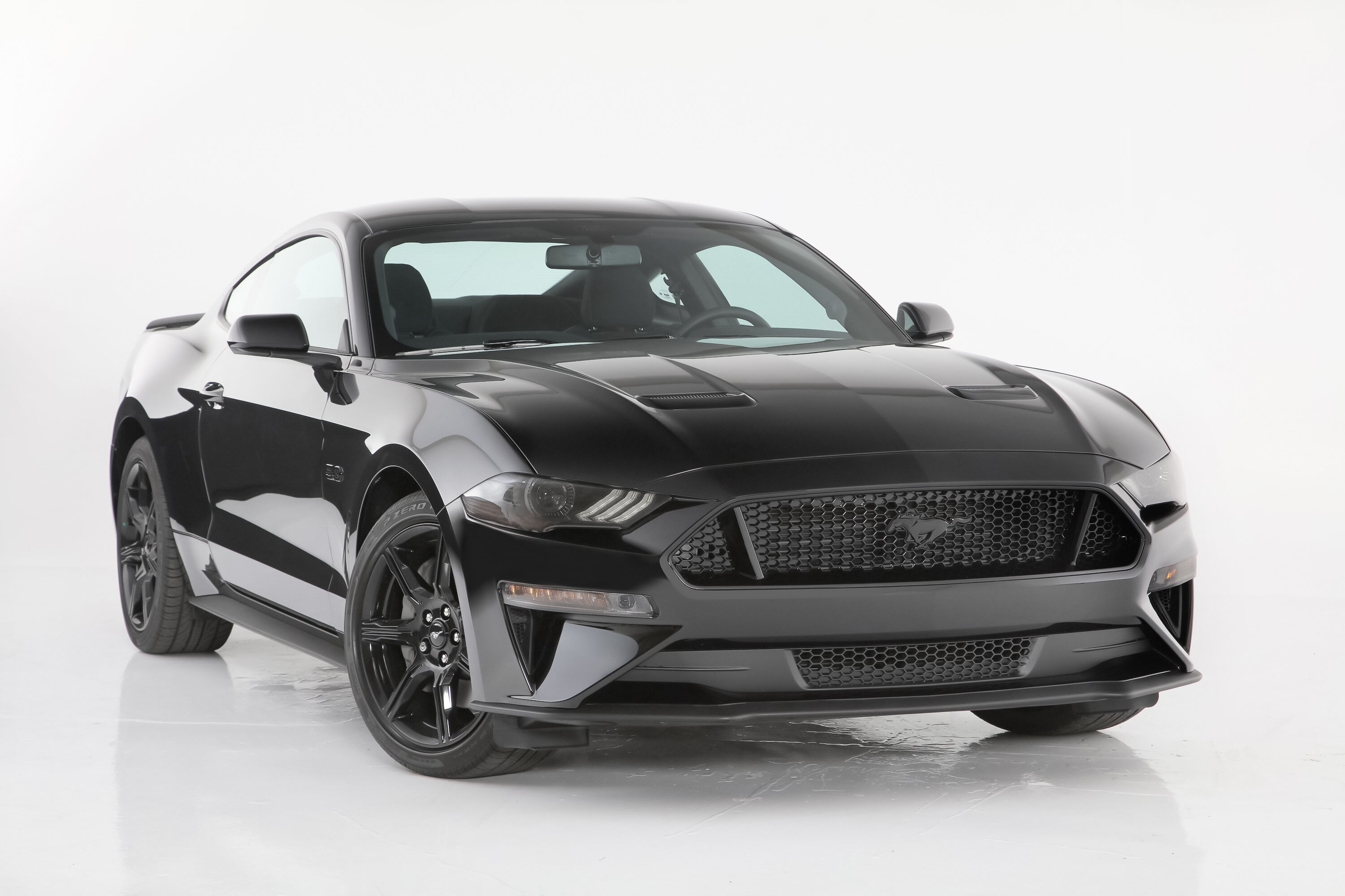 2018-2023 Ford Mustang Front Turn Signal Covers 2PC - Carbon-Fiber-Look