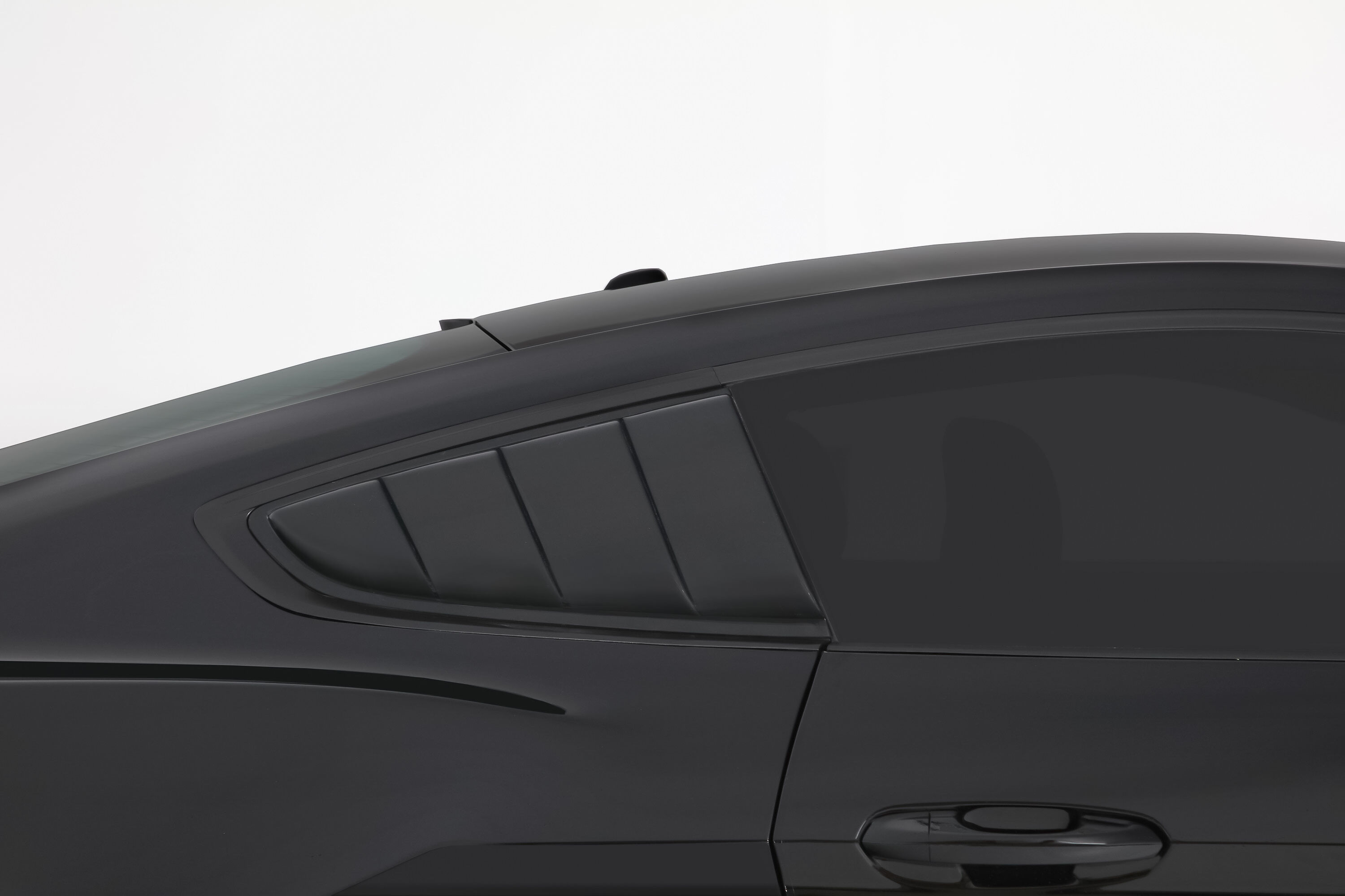 2015-2023 Ford Mustang Louvered Quarter Window Covers - Smoke - GT4813S