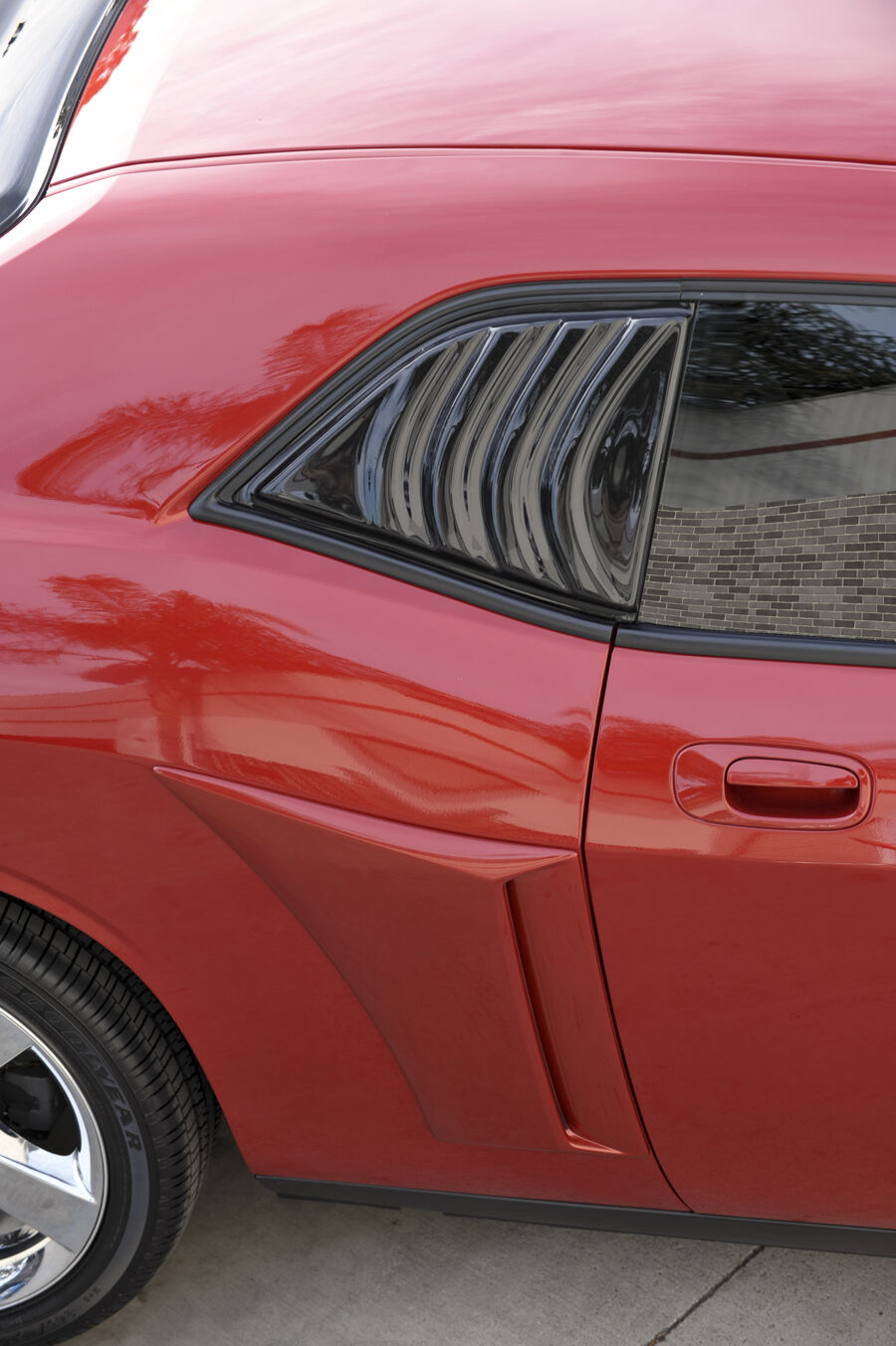2008-2023 Dodge Challenger Louvered Quarter Window Covers 2PC - Smoke - GT4816S