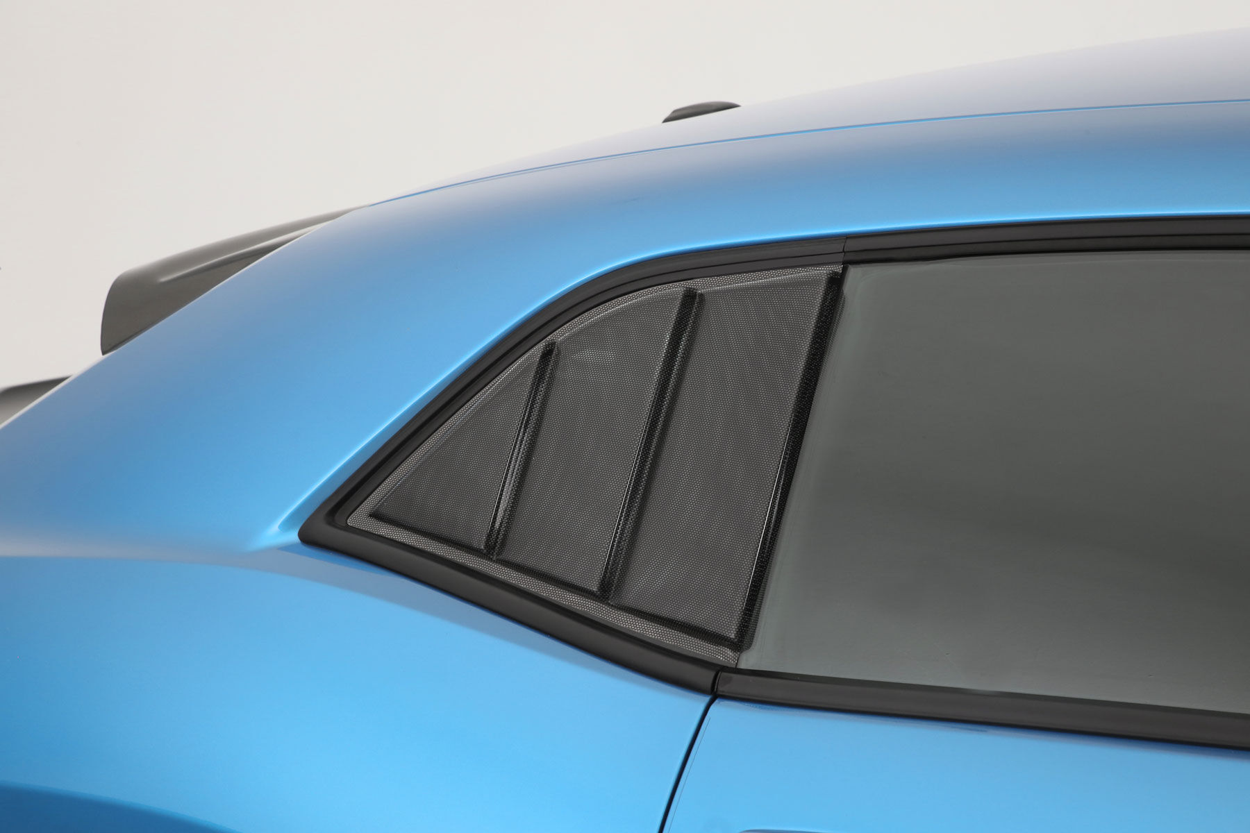 2008-2023 Dodge Challenger 3 Panel Louvered Quarter Window Covers 2PC - Carbon Fiber Look - GT4817X