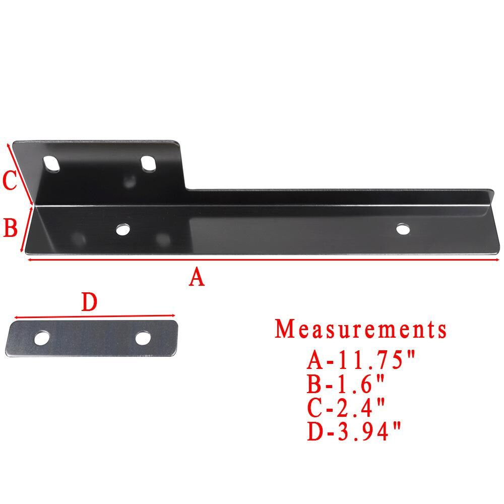Universal License Plate Relocation Mounting Bracket Gunmetal