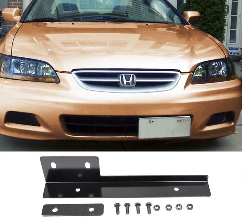 Universal License Plate Relocation Mounting Bracket Gunmetal - 2-LPH-GM