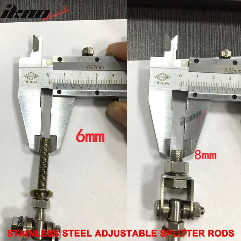 Universal Adjustable 8-10.6 inch Front Splitter Strut Rods 2PC Gunmetal