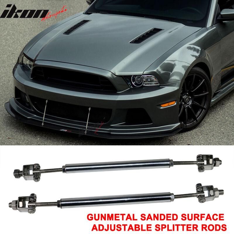 Universal Adjustable 8-10.6 inch Front Splitter Strut Rods 2PC Gunmetal