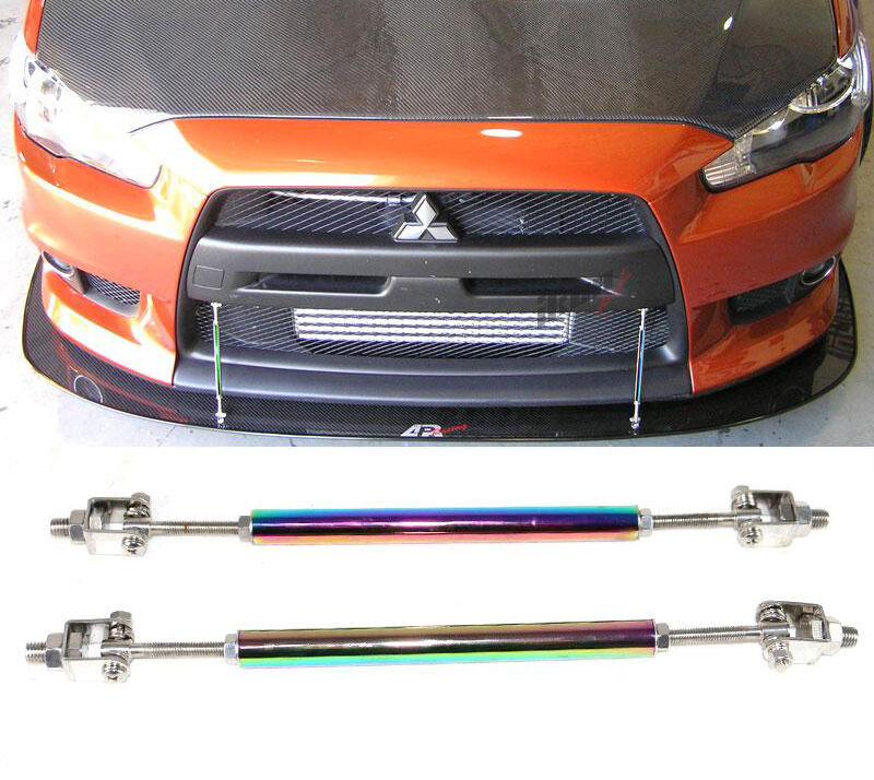 Universal Adjustable 8-10.6 inch Front Splitter Strut Rods 2PC Neo-Chrome - 2-SR10-NEO
