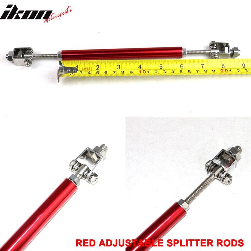 Universal Adjustable 8-10.6 inch Front Splitter Strut Rods 2PC Red