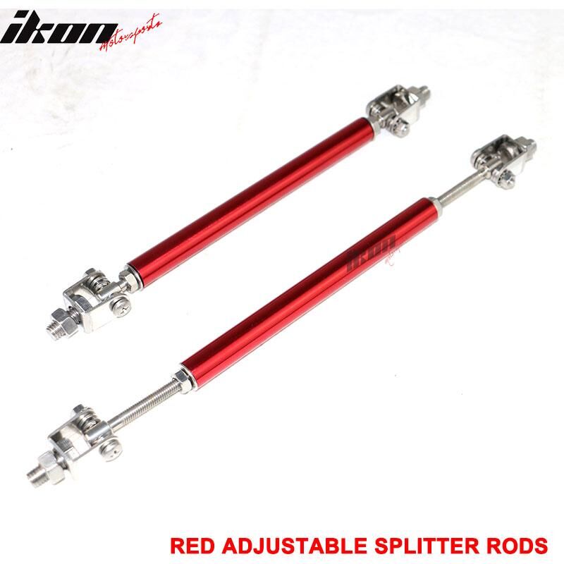 Universal Adjustable 8-10.6 inch Front Splitter Strut Rods 2PC Red