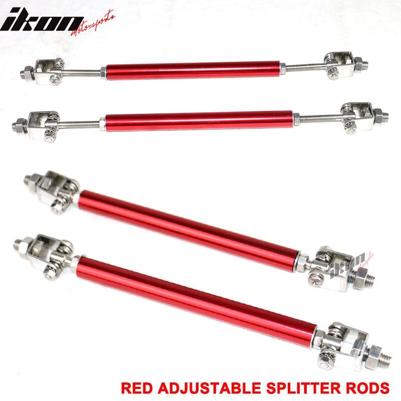 Universal Adjustable 8-10.6 inch Front Splitter Strut Rods 2PC Red