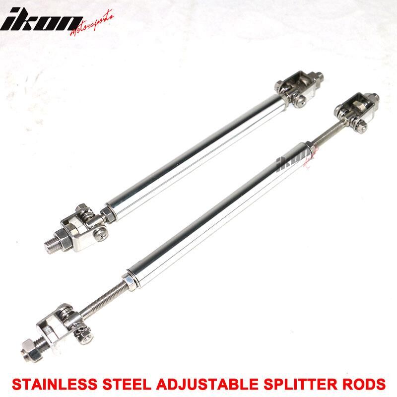 Universal Adjustable 8-10.6 inch Front Splitter Strut Rods 2PC Stainless Steel