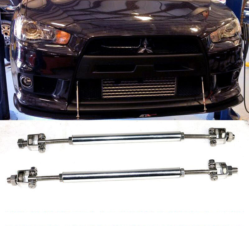 Universal Adjustable 8-10.6 inch Front Splitter Strut Rods 2PC Stainless Steel - 2-SR10-SS