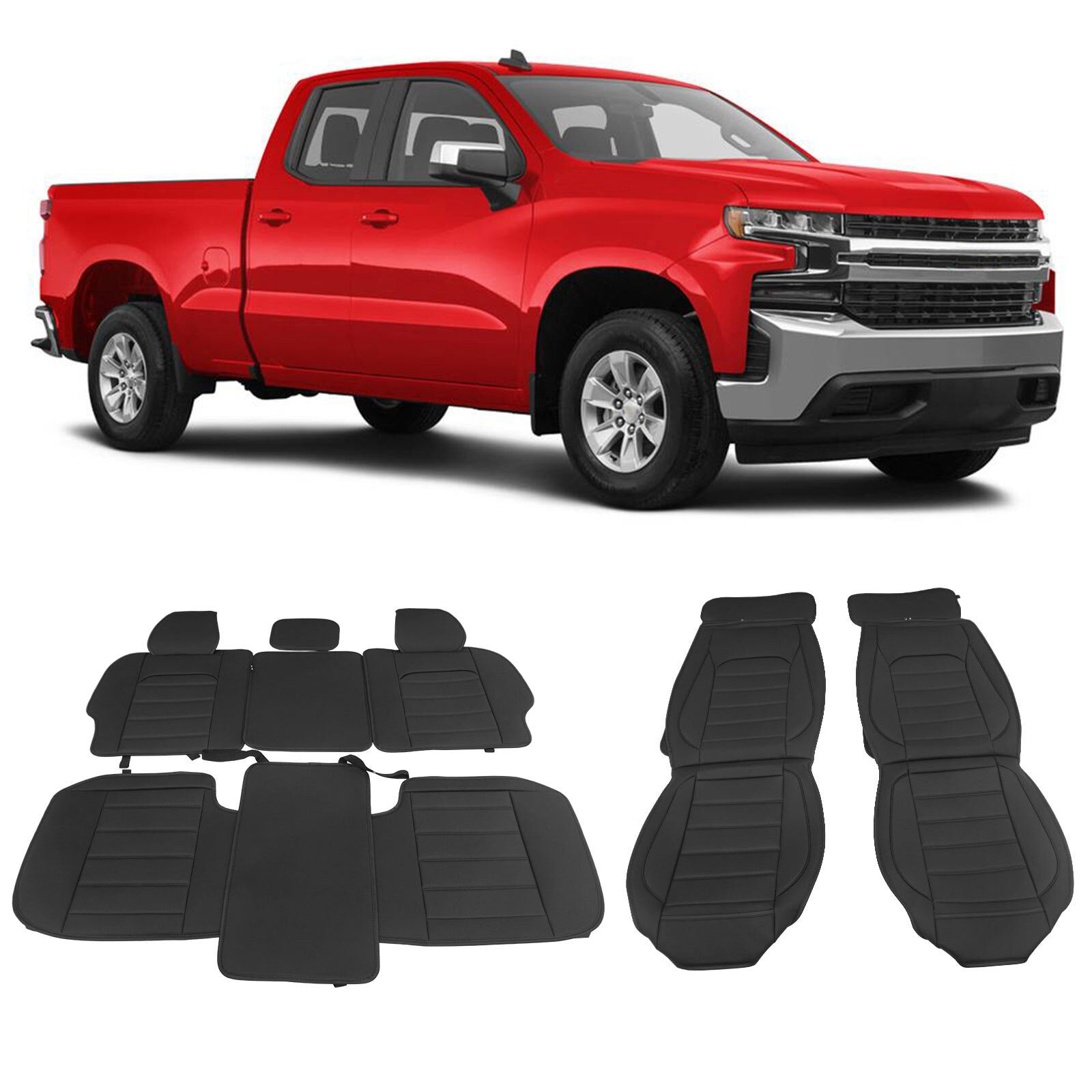 2007-2023 Chevrolet Silverado 2500/2500HD/3500 Backrest Mats w/ Pocket - 4-CSV07-01-BK-U5