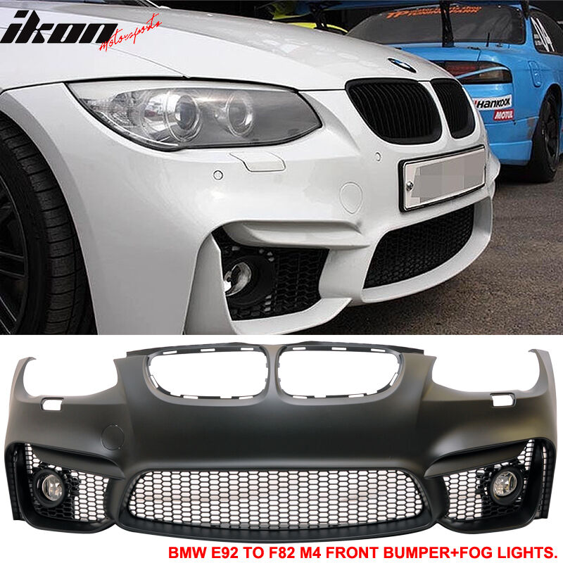 2011-2013 BMW E92 3-Series M4-Style Front Bumper Cover Polypropylene + Fogs