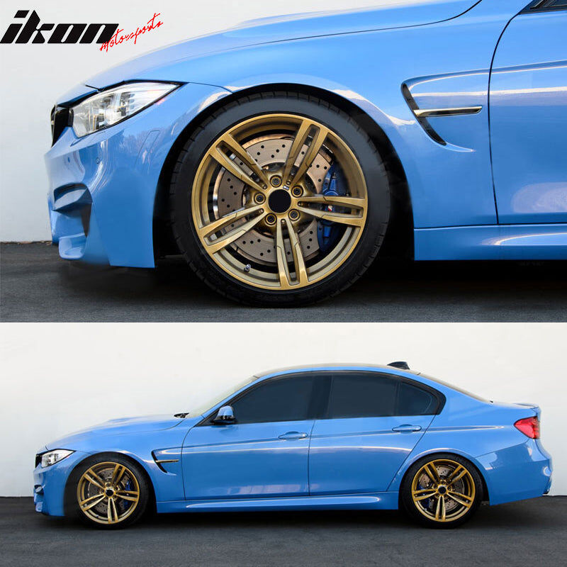 2012-2018 BMW 3-Series F30 M4 Style Metal Front Fenders w/Chrome Side Vent