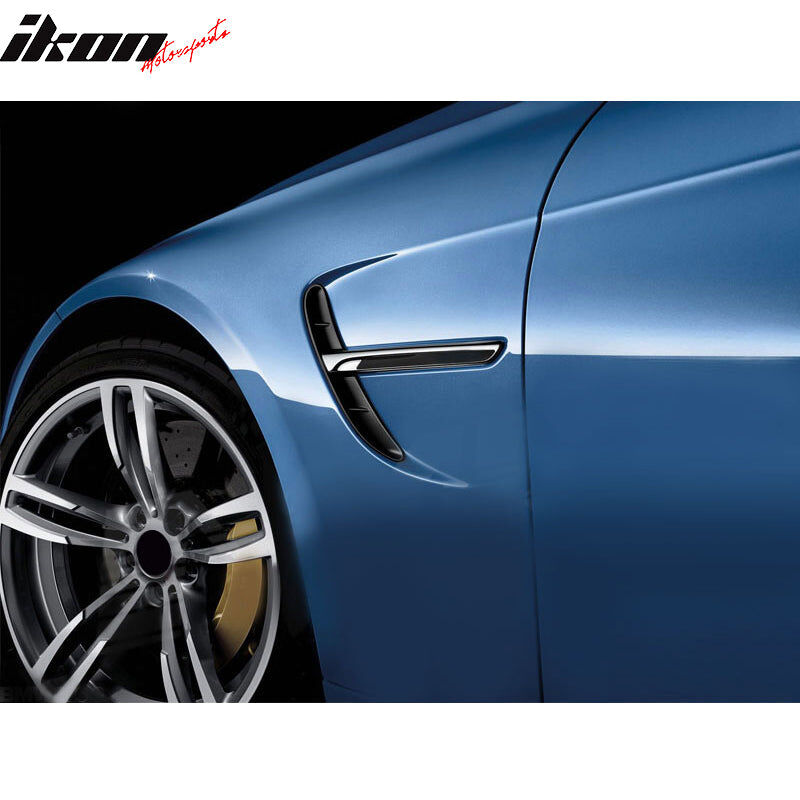 2012-2018 BMW 3-Series F30 M4 Style Metal Front Fenders w/Chrome Side Vent