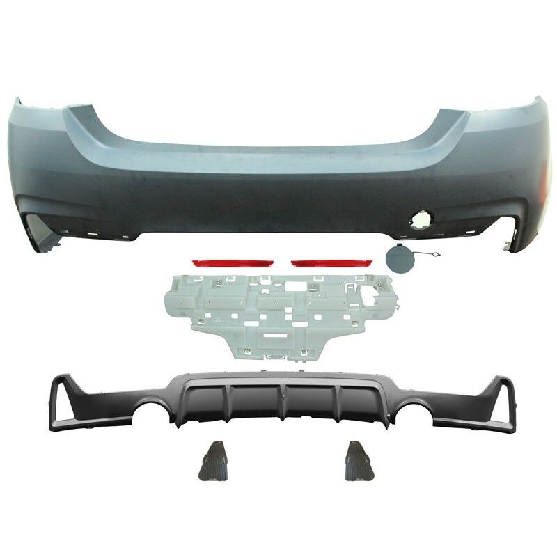 2014-2016 BMW 4-Series 428i F32 Coupe M-Performance Rear Bumper Cover Twin Dual Outlet-Polypropylene