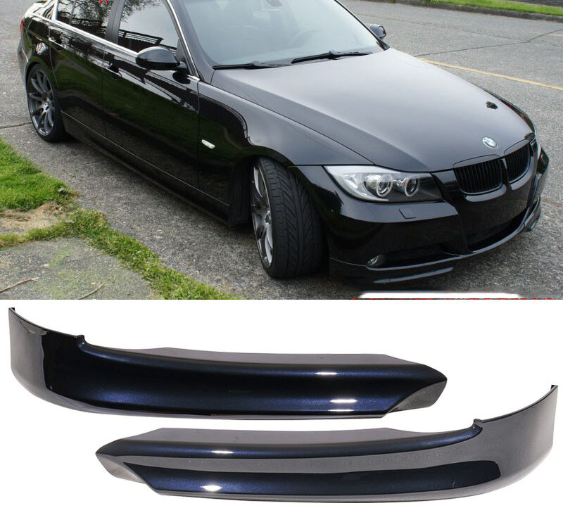 2006-2008 BMW 3-Series E90 Sedan OE Factory Polypropylene Front Splitter Painted #A35 Monaco Blue Metallic - 9-FS-0013