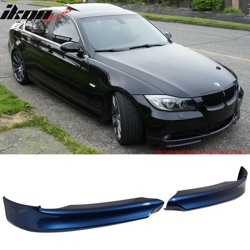 2006-2008 BMW 3-Series E90 Sedan OE Factory Polypropylene Front Splitter Painted #A51 Montego Blue Metallic