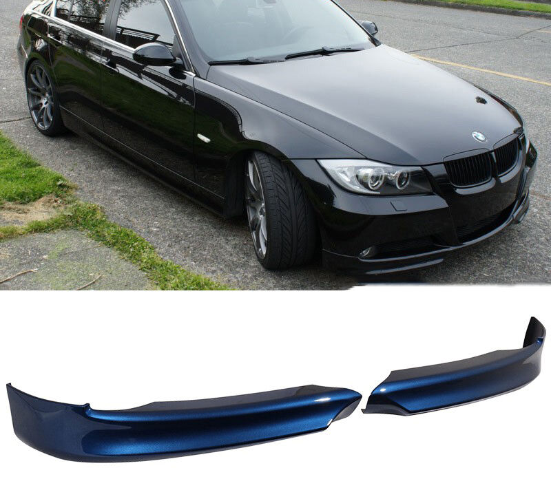 2006-2008 BMW 3-Series E90 Sedan OE Factory Polypropylene Front Splitter Painted #A51 Montego Blue Metallic - 9-FS-0029