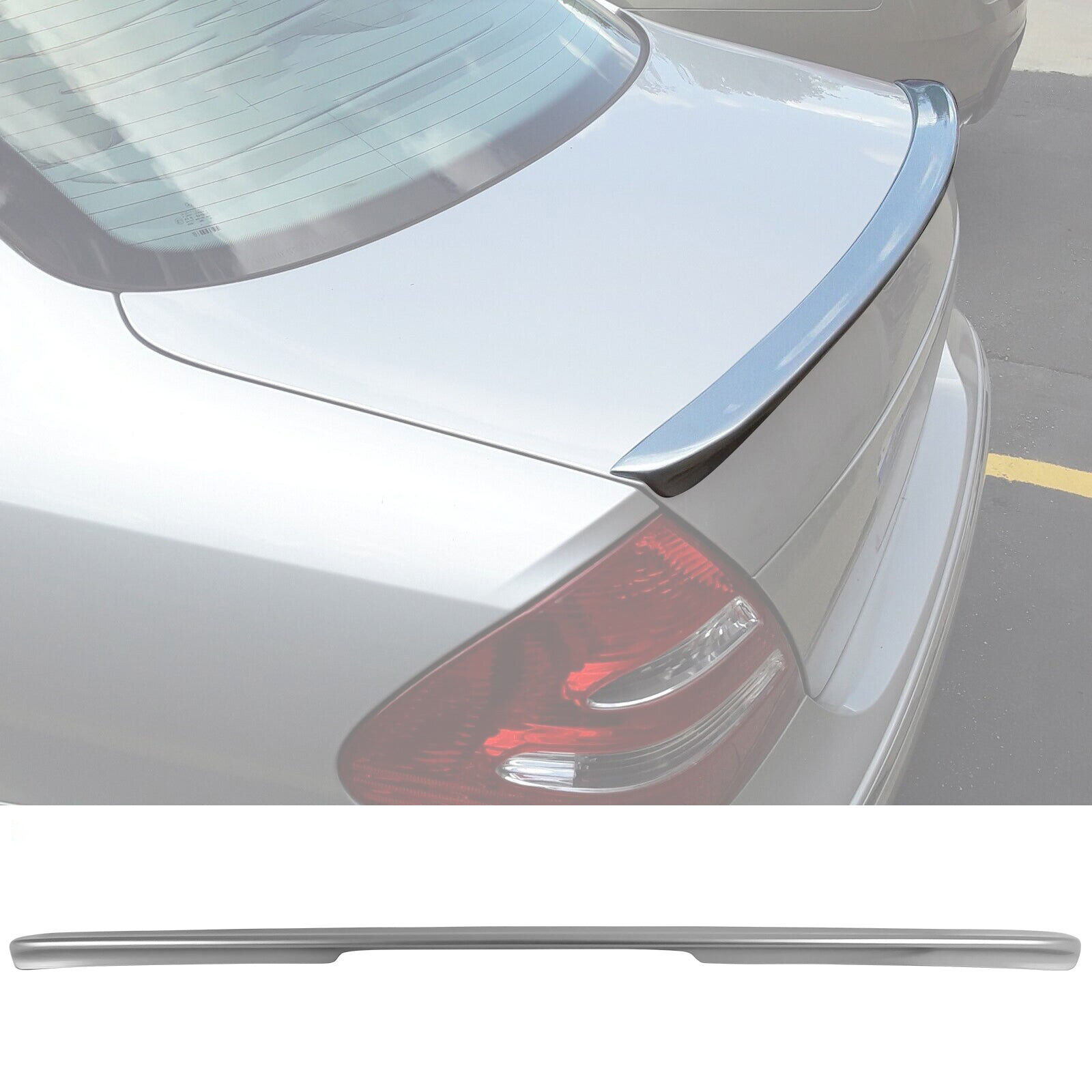 2003-2009 Mercedes Benz E-Class W211 #744 Brilliant Silver Metallic Rear Trunk Spoiler Wing - 9-T-0302