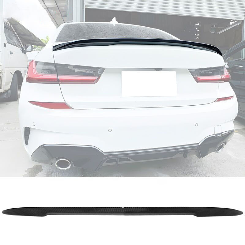 2019-2025 BMW 3-Series G20 Performance Style Carbon Fiber Rear Trunk Spoiler Wing - 9-T-3271