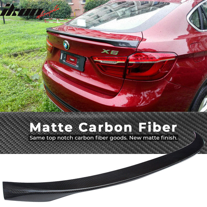 2015-2019 BMW X6 F16 Performance Style Carbon Fiber Rear Trunk Spoiler Wing