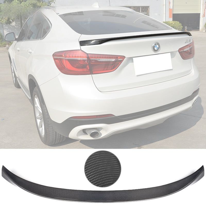 2015-2019 BMW X6 F16 Performance Style Carbon Fiber Rear Trunk Spoiler Wing - AST-BF16TP-D-CF