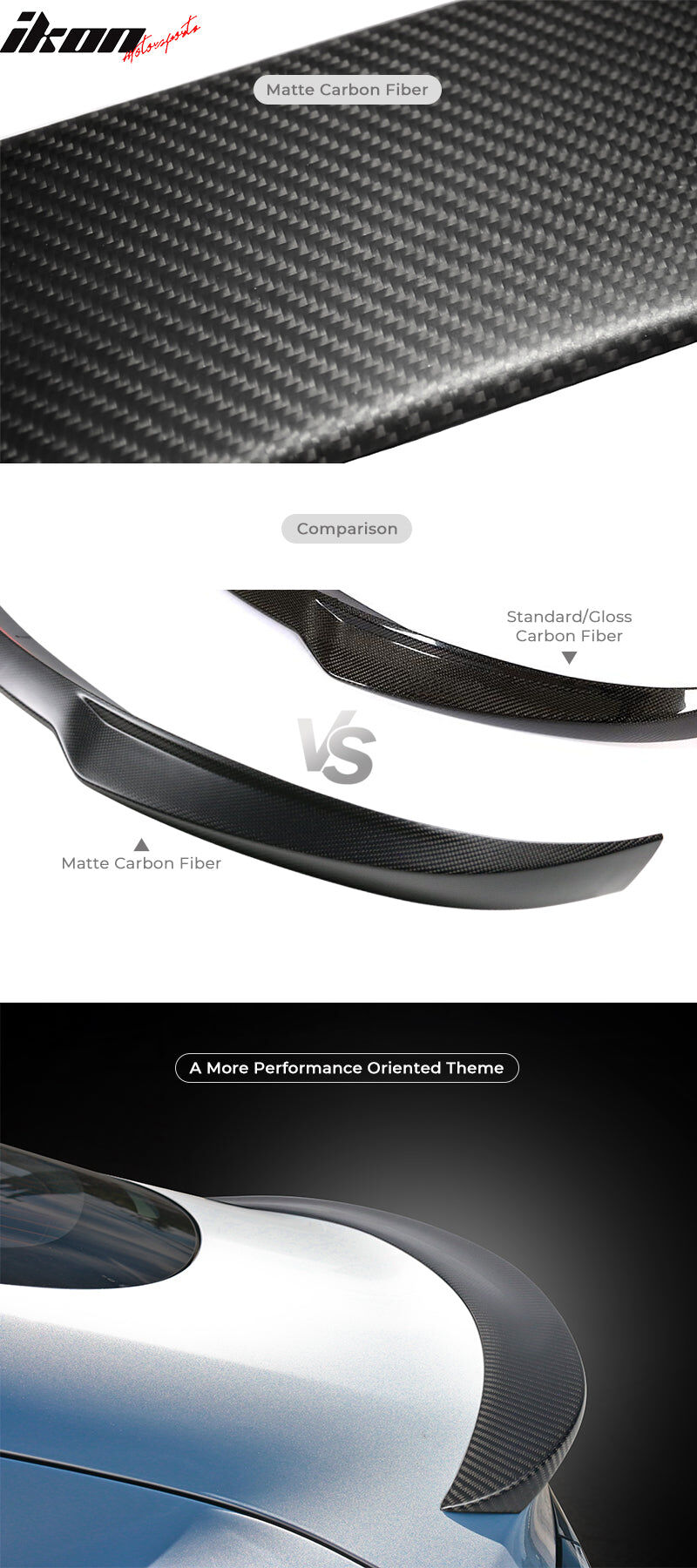 2014-2017 BMW 4-Series Base/M4 F33/F83 Performance Style Carbon Fiber Rear Trunk Spoiler Wing