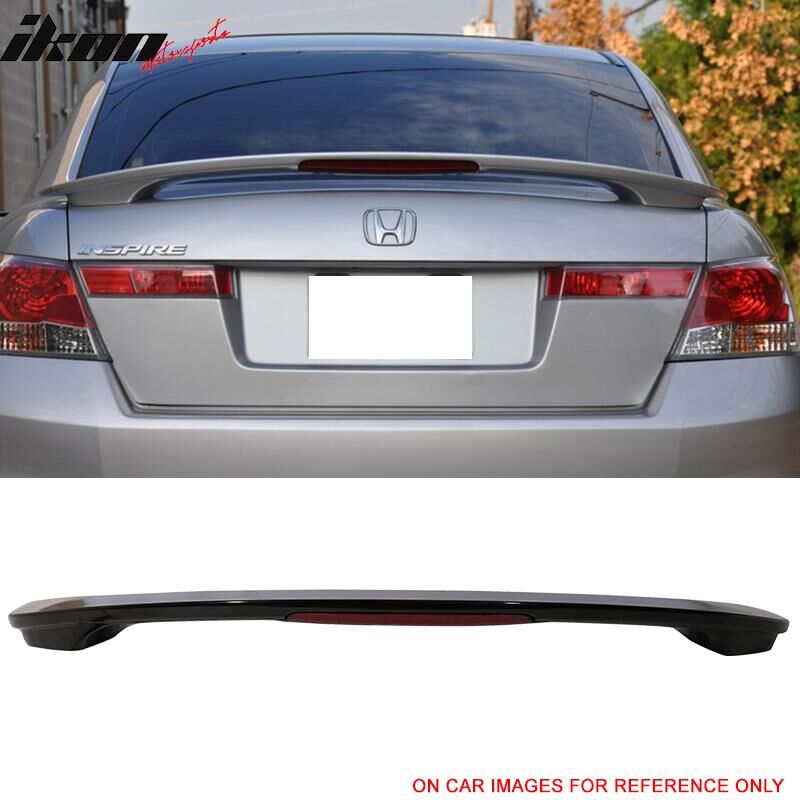 2008-2012 Honda Accord 4DR Sedan OE Style Trunk Spoiler w/3rd Brake Black #NH731P