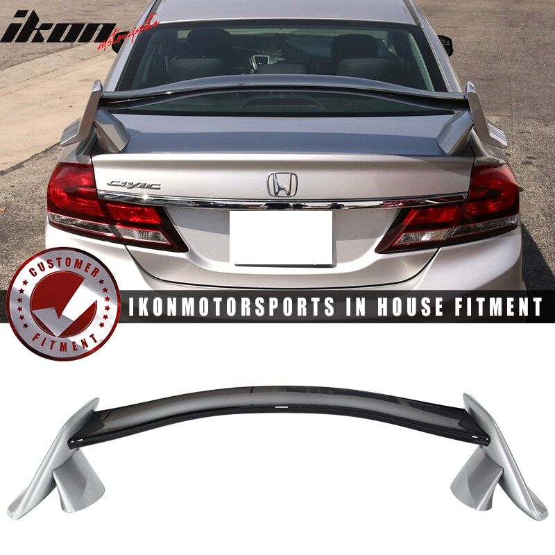 2012-2015 Honda Civic Sedan Type-R Trunk Spoiler Painted #700 Alabaster Silver Metallic