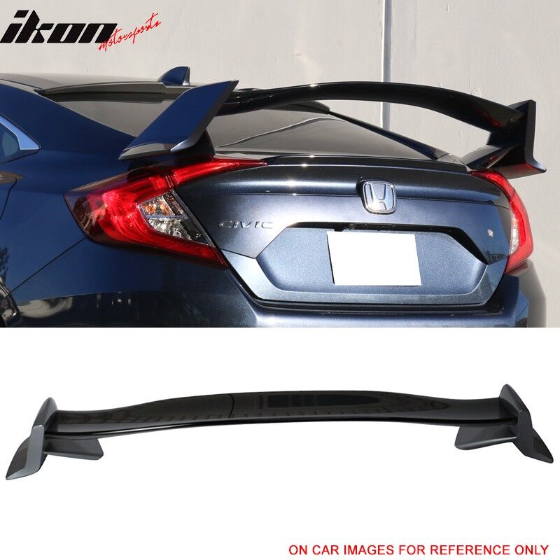 2016-2021 Honda Civic Sedan Trunk Spoiler Painted Glossy Black &Lunar Silver Metallic