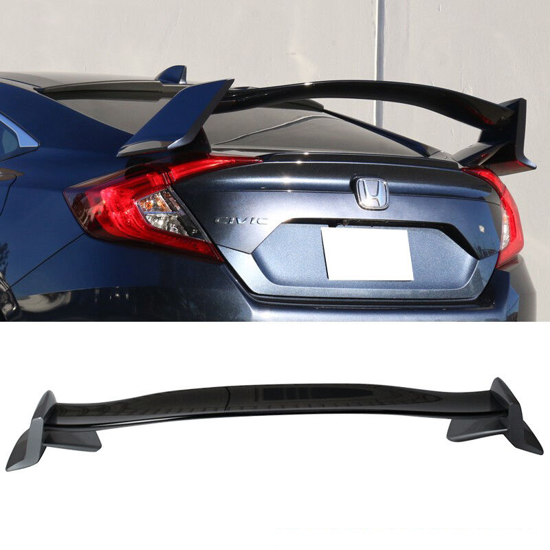 2016-2021 Honda Civic Sedan Trunk Spoiler Painted Glossy Black &Lunar Silver Metallic - AST-HC164CTR-731830
