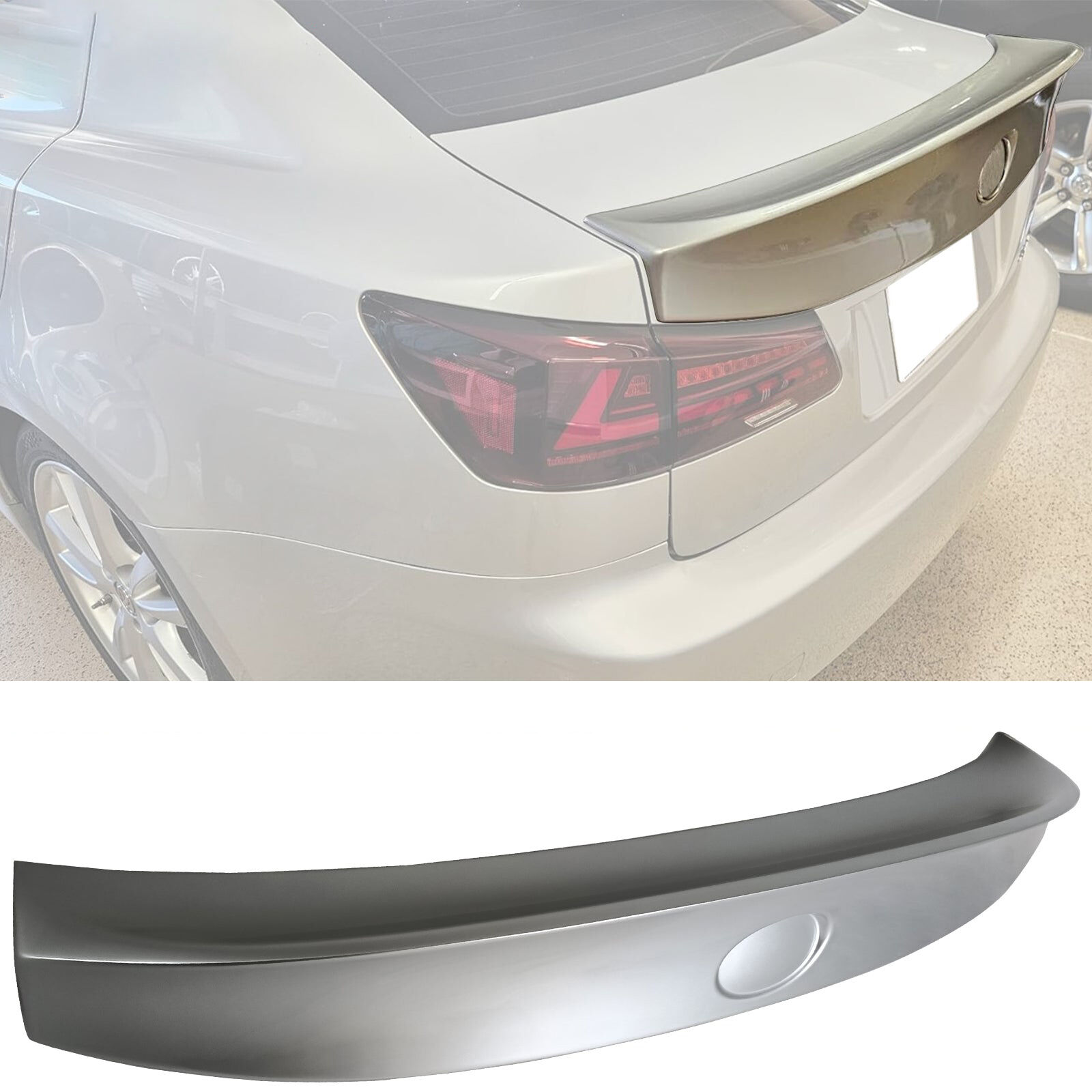 2006-2013 Lexus IS250 4DR WD Style Painted #1F2 Metallic Rear Trunk Spoiler Wing - AST-LIS06WD-1F2