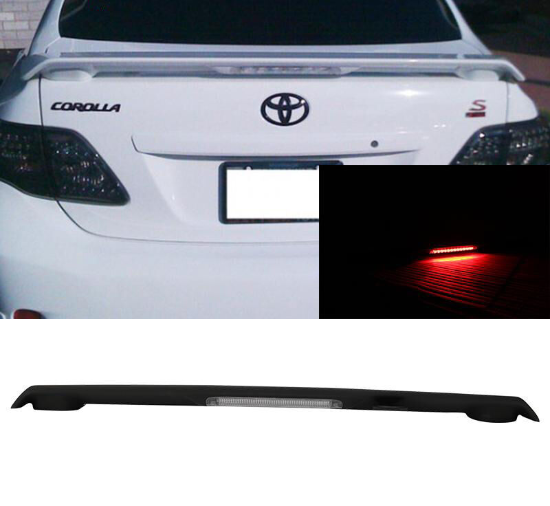 2009-2013 Toyota Corolla 4DR Sedan Trunk Spoiler w/LED Matte Black - AST-TCL09OELED-A