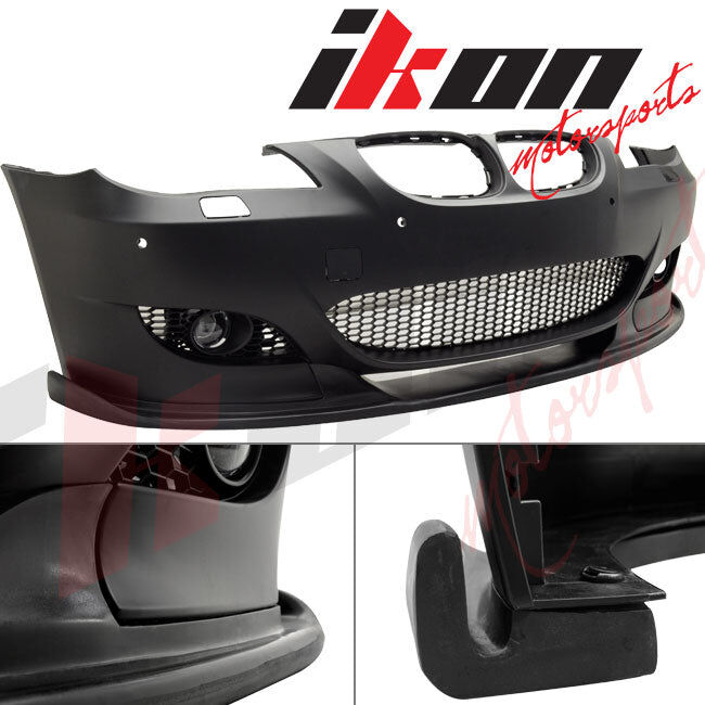 2004-2010 BMW 5-Series Aftermarket M5 Bumper Style Polypropylene Front Bumper Lip