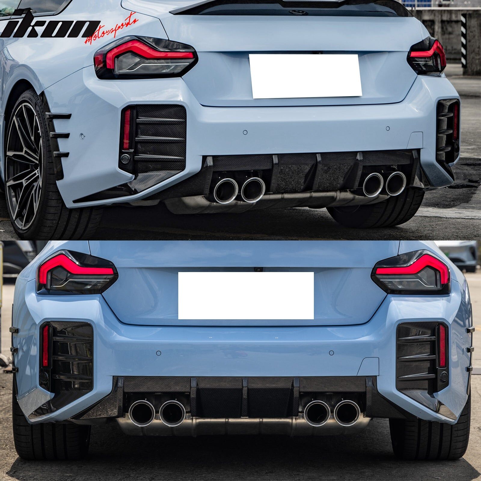 2023-2024 BMW 2-Series M2 G87 M-Performance Style Dry Carbon Fiber Rear Bumper Diffuser