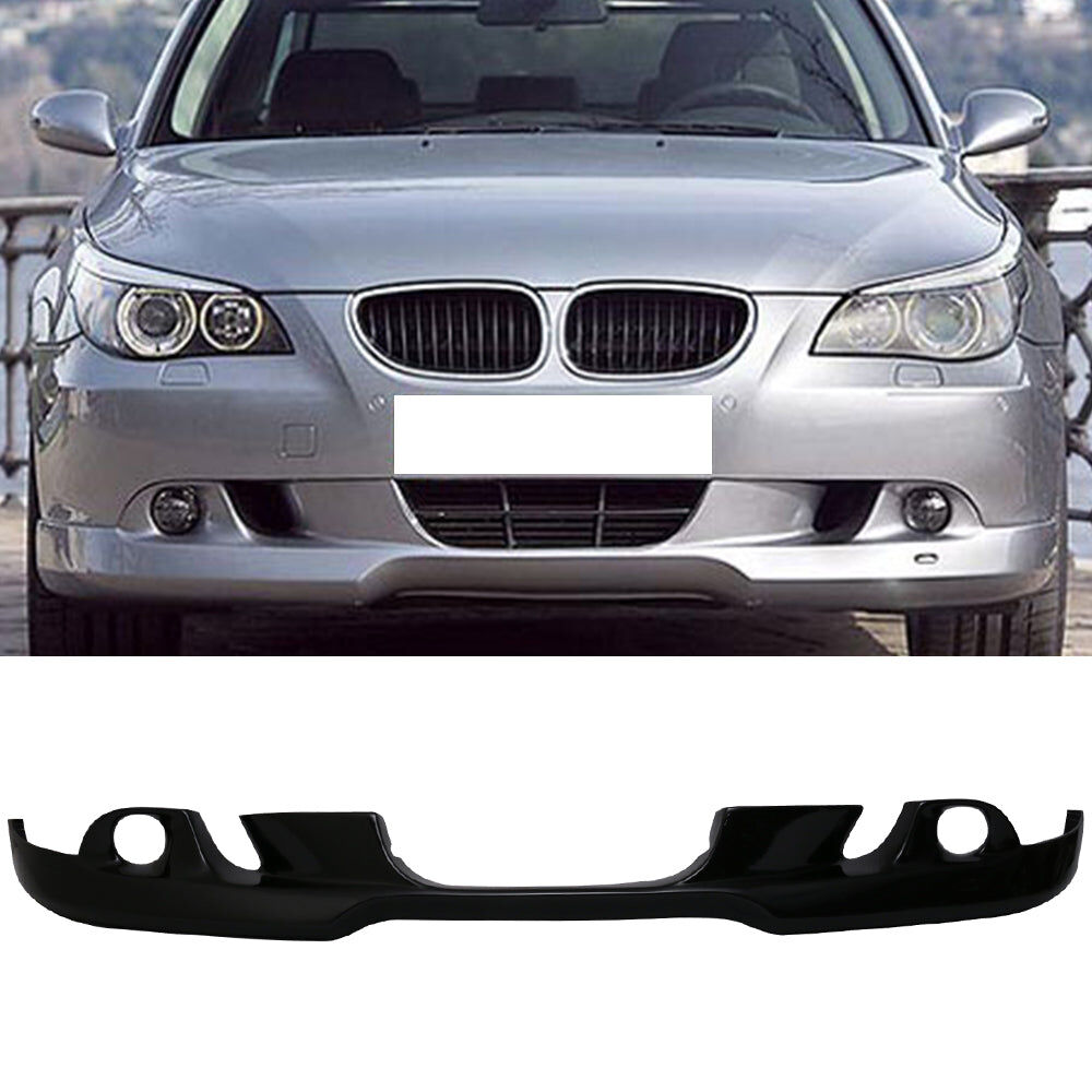 2004-2007 BMW 5-Series E60 Polyurethane Painted # 475 Black Sapphire Metallic Front Bumper Lip - BLF-BE60M-475
