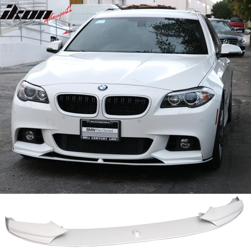2011-2016 BMW 5-Series F10 4DR Sedan Performance Style Front Bumper Lip Alpine White #300