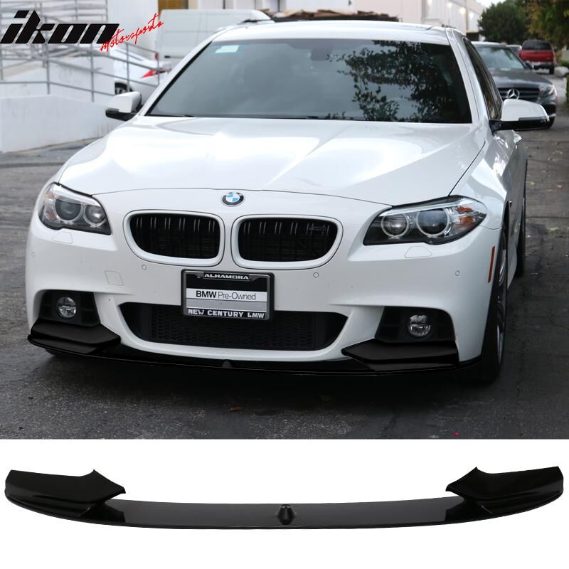 2011-2016 BMW 5-Series F10 4DR Sedan Performance Style Front Bumper Lip Black Sapphire Metallic #475