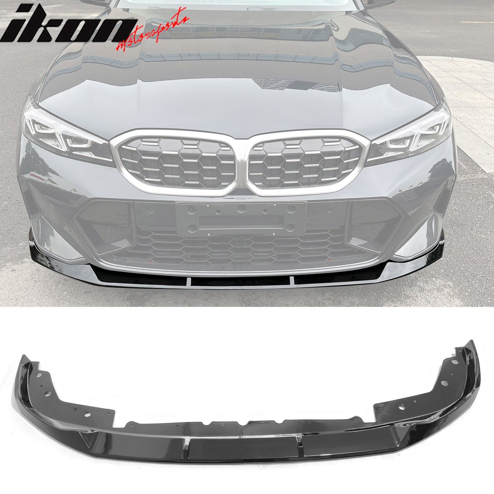 2023-2025 BMW 3-Series M340i G20 M-Performance Style Black Front Bumper Lip 2PCS