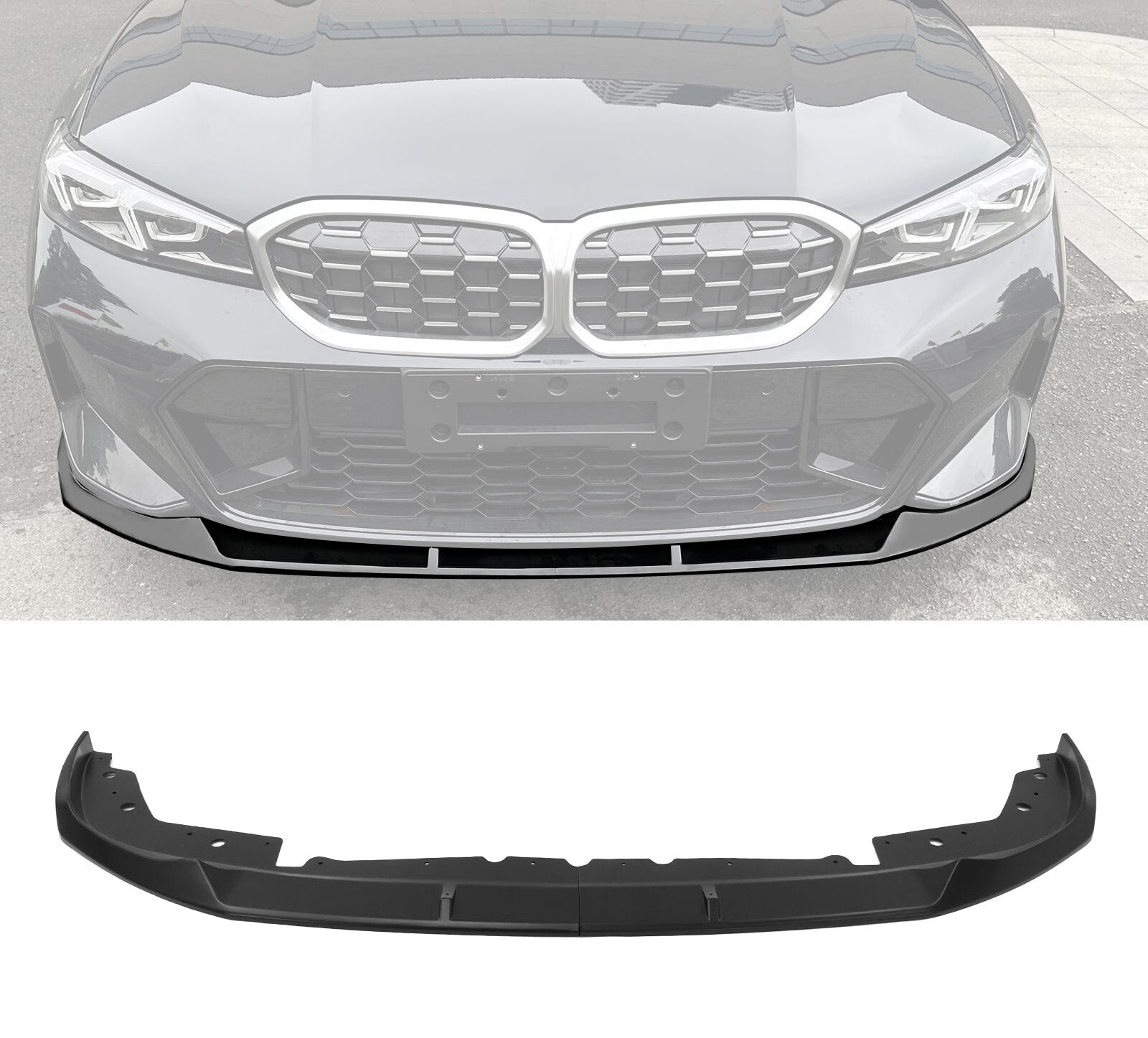 2023-2025 BMW 3-Series M340i G20 M-Performance Style Black Front Bumper Lip 2PCS - BLF-BG2023MTMP2P-MBK