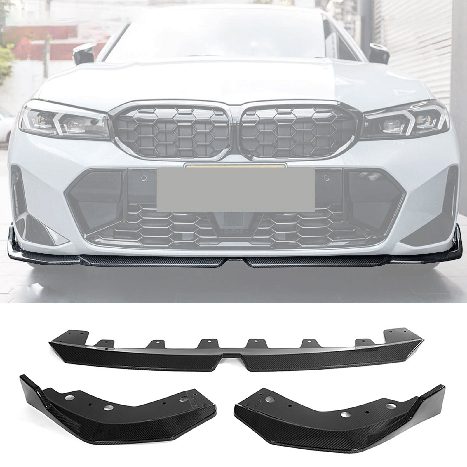2023 BMW 3-Series M340i G20 M-Performance Style Front Bumper Lip - BLF-BG2023MTMP3P-CF
