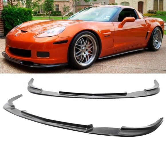 2005-2013 Chevy Corvette C6 Z06 ZR1 Polyurethane Front Bumper Lip - IKN-BLF-CCORV06ZR1-PU