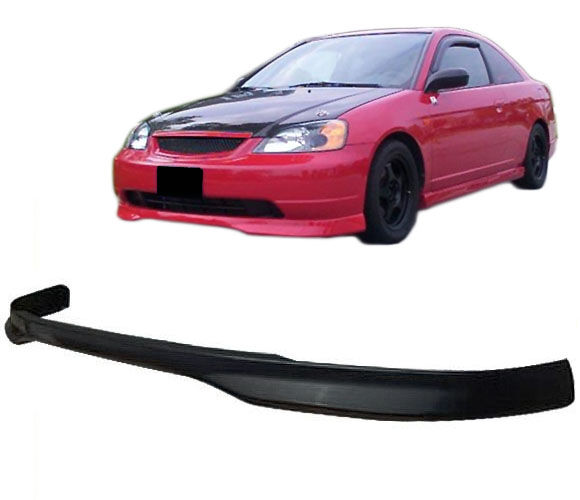 2001-2003 Honda Civic 2 4dr Front Bumper Lip Type-R Poly-Urethane - BLF-HC01TR-P