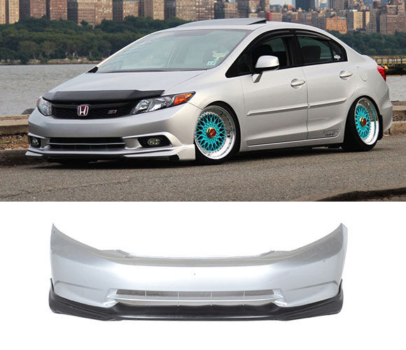 2012 Honda Civic Si/EX/EXL 4DR Modulo Polyurethane Front Bumper Lip - IKN-BLF-HC124MO-PU